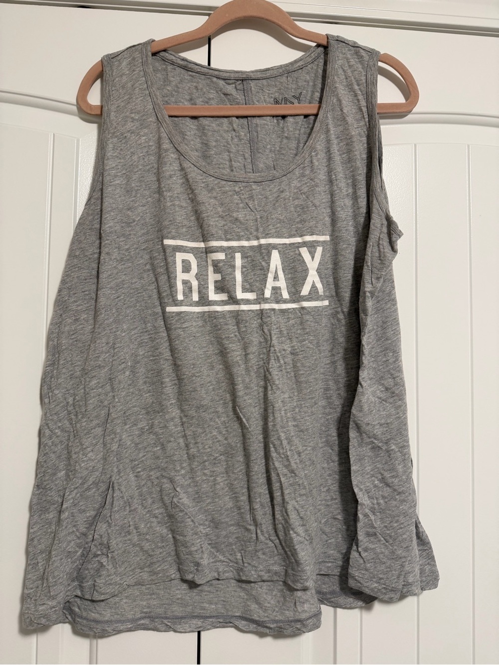 Marc New York Gray RELAX Graphic Scoop Neck Tank